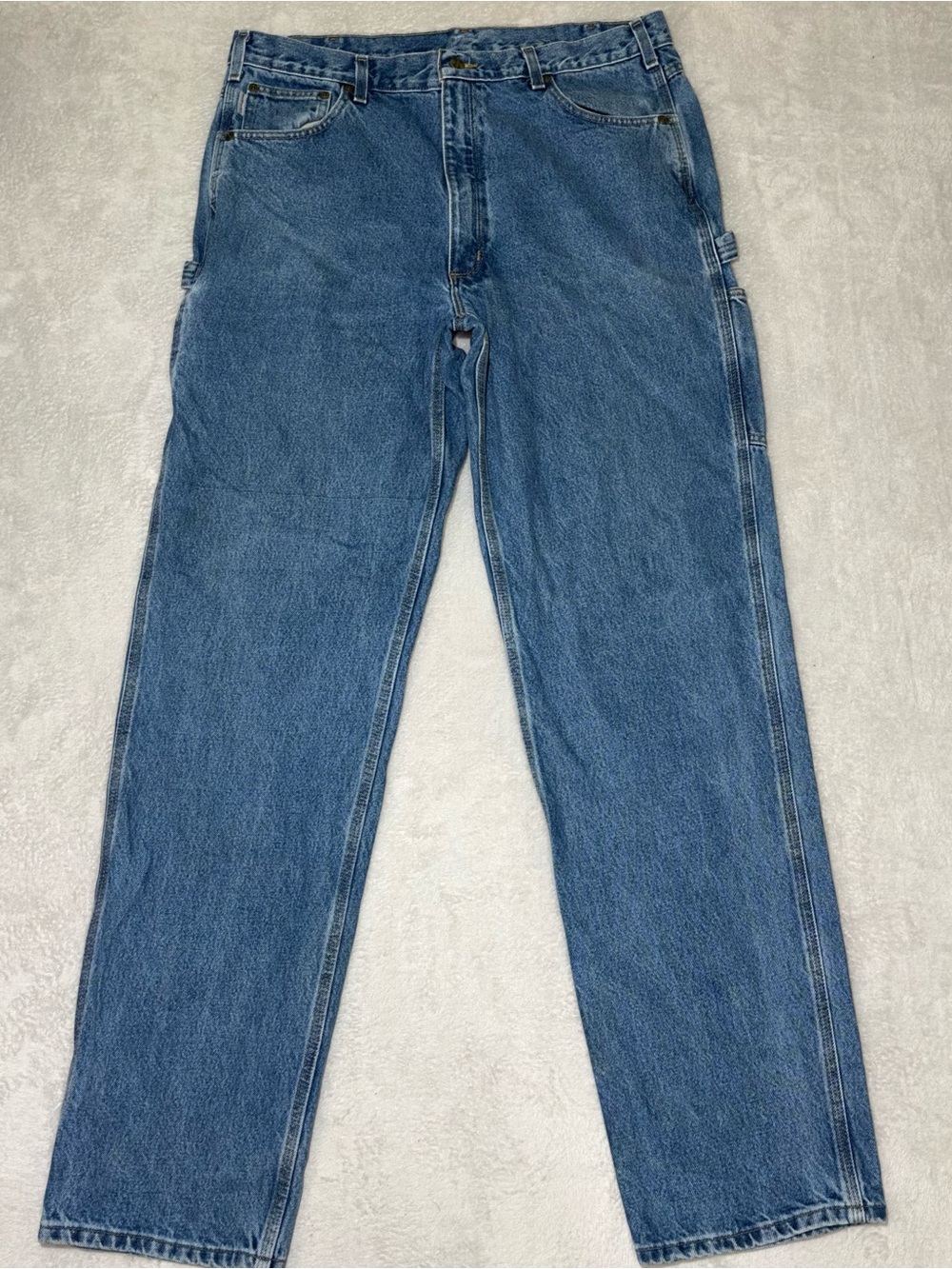 Carhartt B171 DST Relaxed Fit Carpenter Jeans Blue Denim Mens 38X36